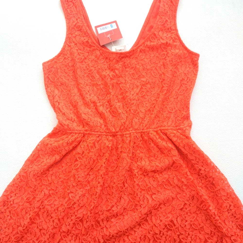 Mossimo Supply Co Coral Floral Lace Sz L